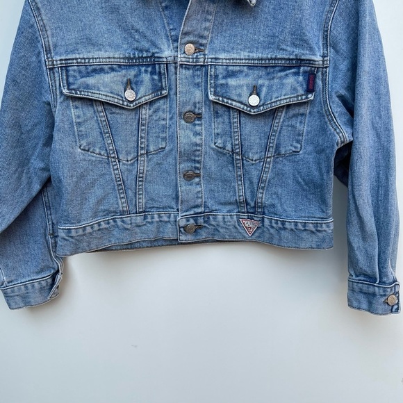 Guess Jeans Vintage Denim Jacket Size S Button Front - Picture 5 of 12